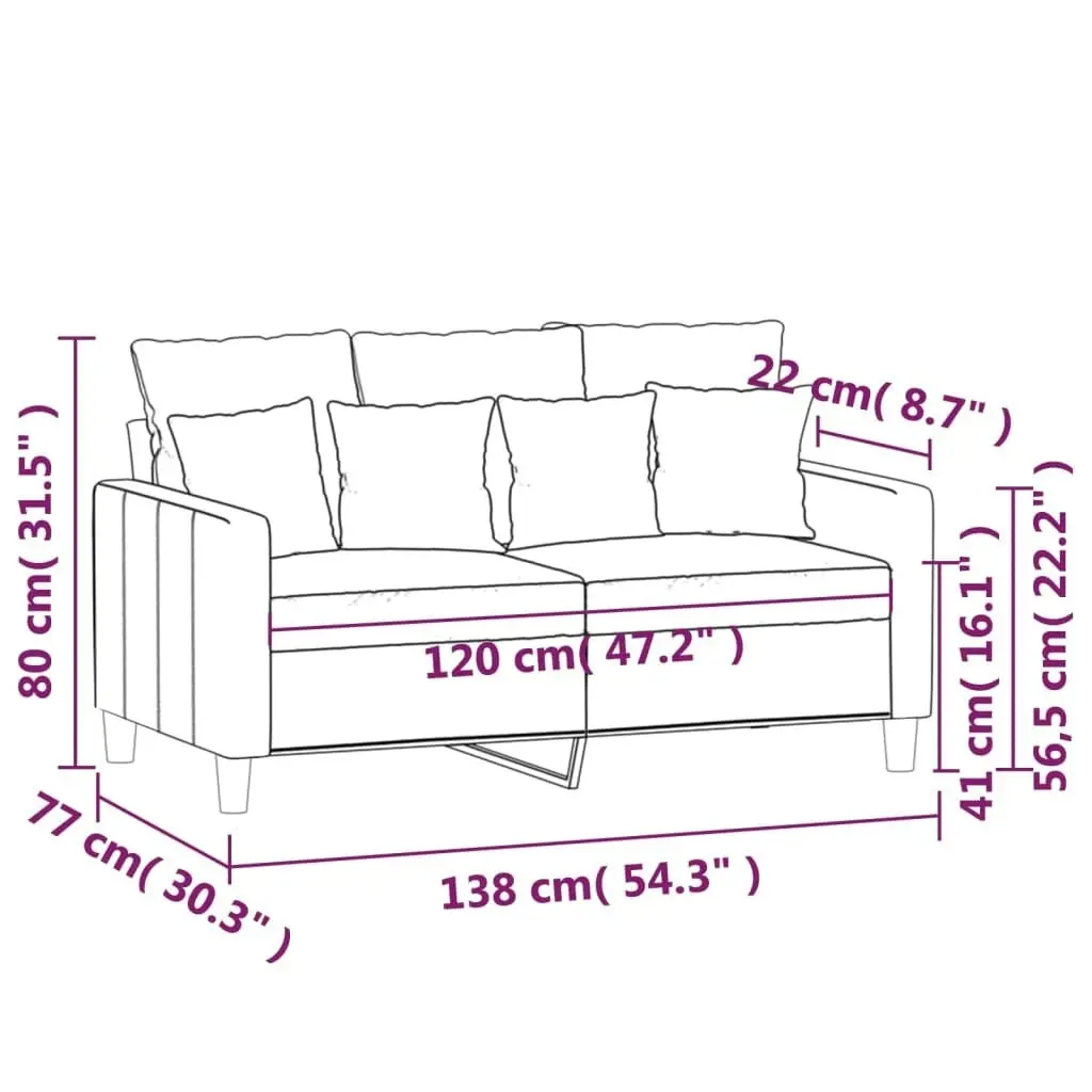 2-Seater Sofa Dark Grey 120 cm Velvet 359294