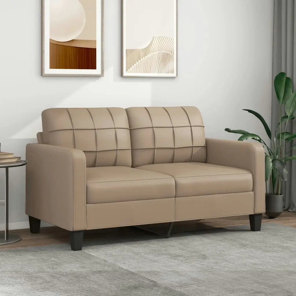 2-Seater Sofa Cappuccino 140 cm Faux Leather 359121