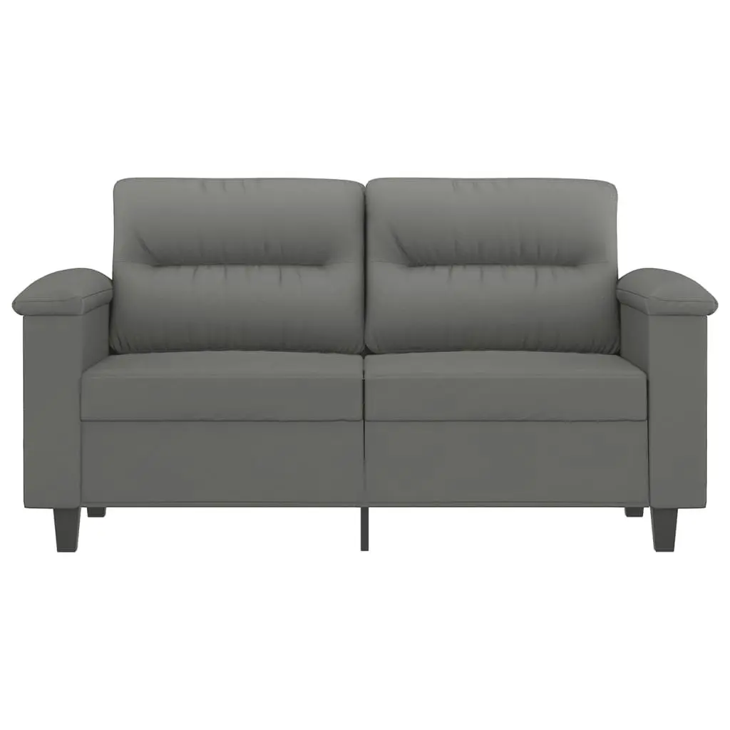 2-Seater Sofa Dark Grey 120 cm Microfibre Fabric 359557