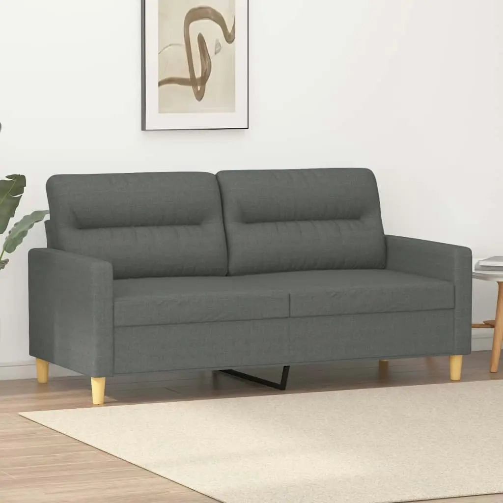 2-Seater Sofa Dark Grey 140 cm Fabric 359236