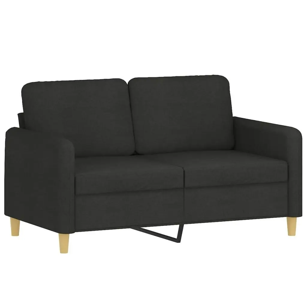 2 Piece Sofa Set with Cushions Black Fabric 3202090