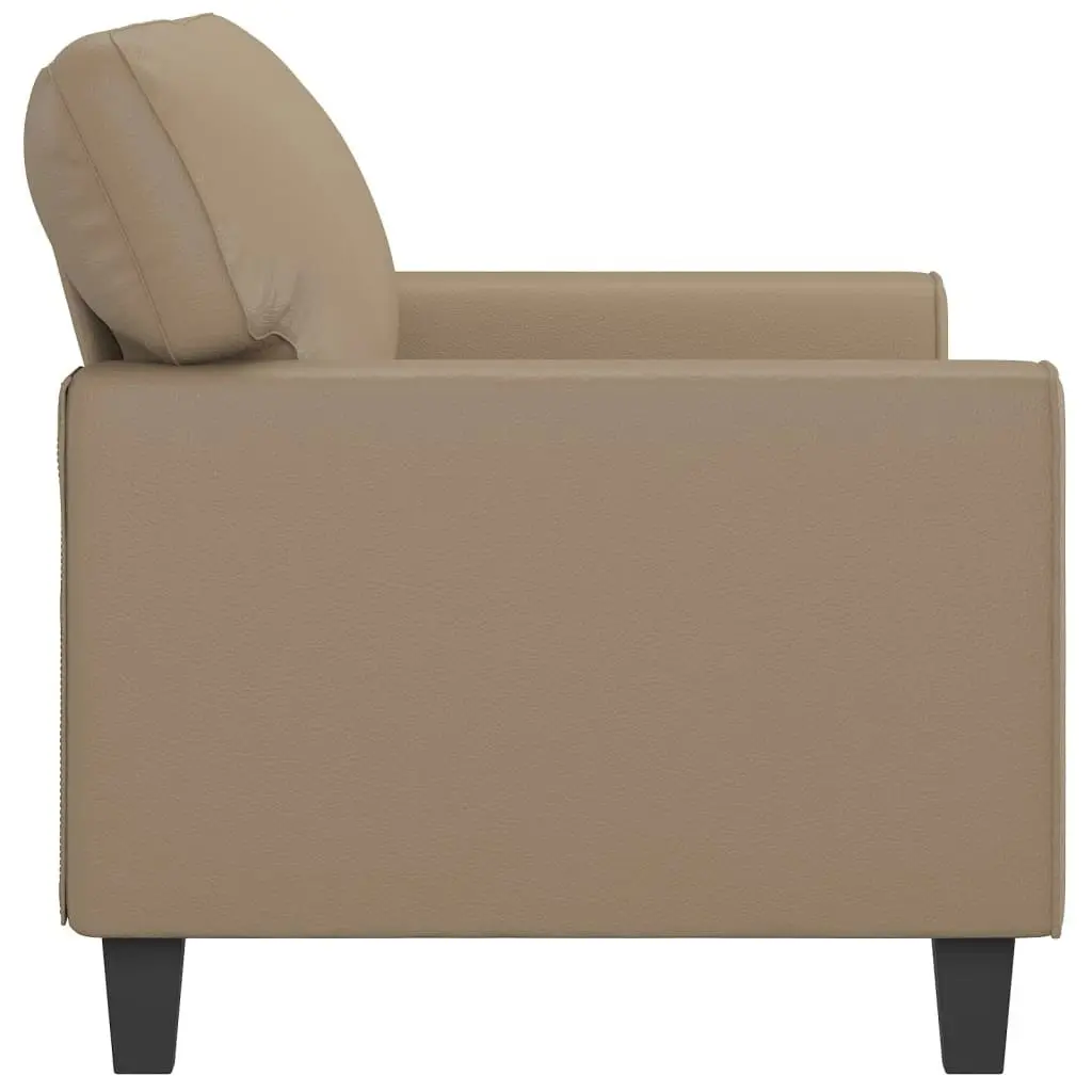 2-Seater Sofa Cappuccino 140 cm Faux Leather 359421