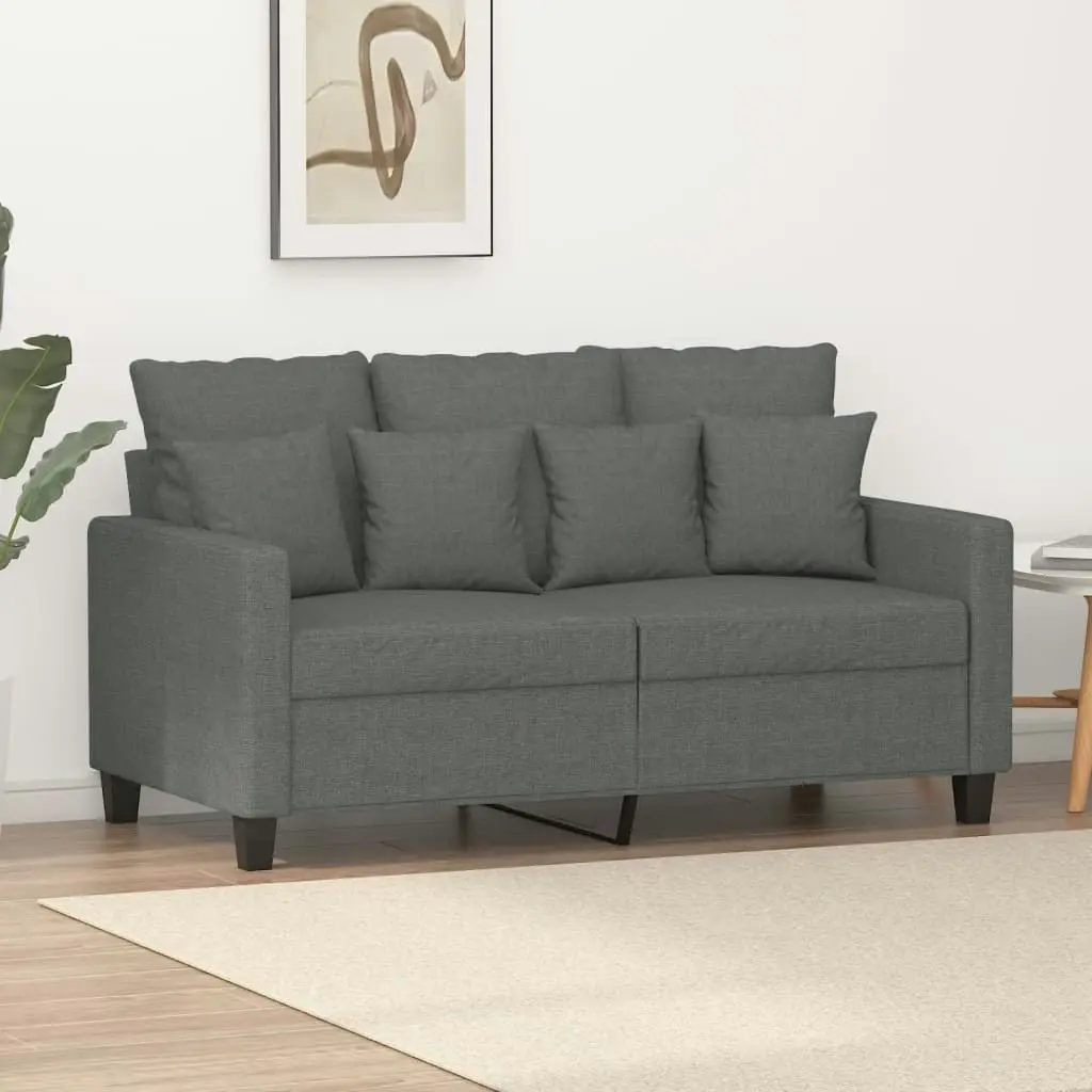 2-Seater Sofa Dark Grey 120 cm Fabric 359260