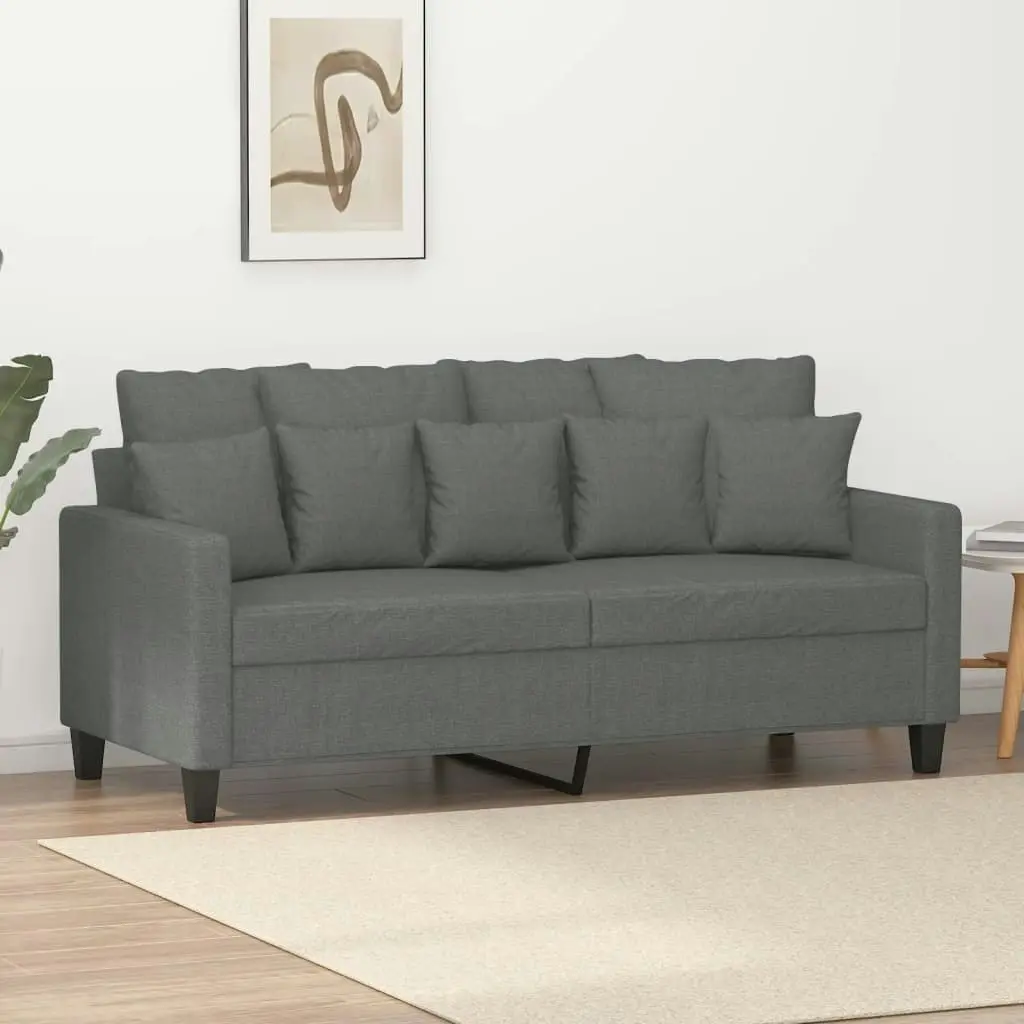 2-Seater Sofa Dark Grey 140 cm Fabric 359268