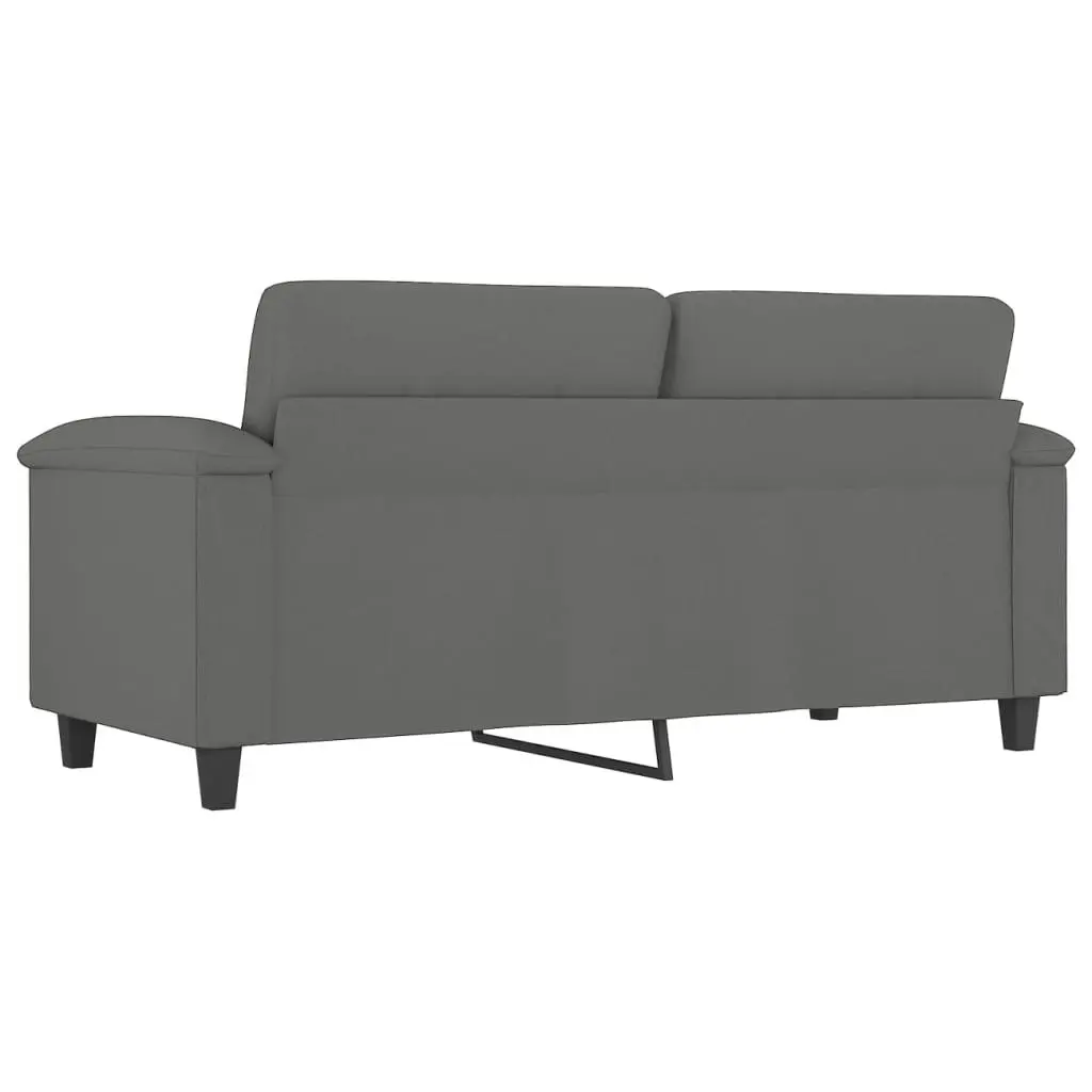 2-Seater Sofa Dark Grey 140 cm Microfibre Fabric 359563