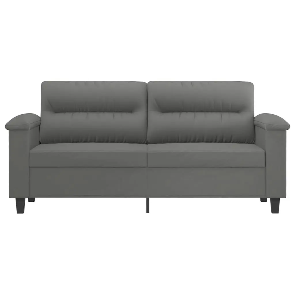 2-Seater Sofa Dark Grey 140 cm Microfibre Fabric 359563