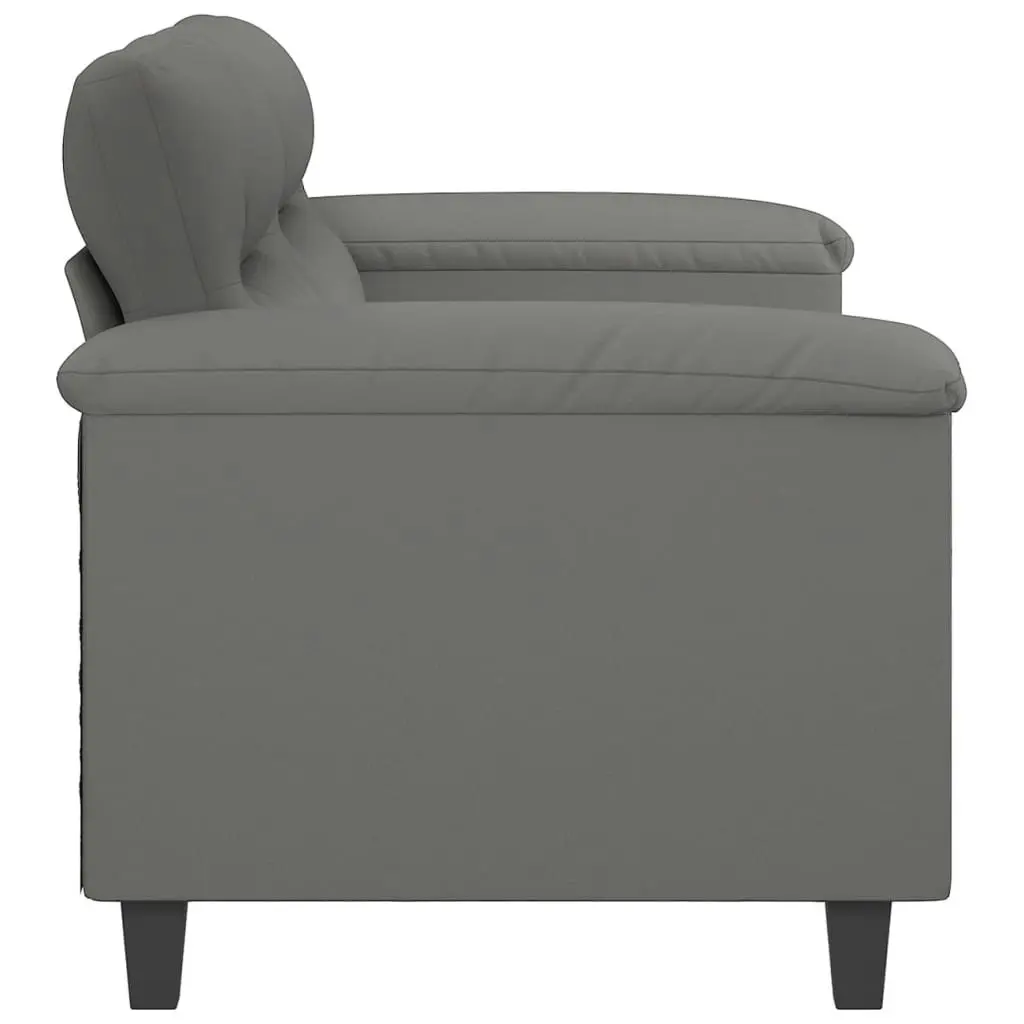 2-Seater Sofa Dark Grey 140 cm Microfibre Fabric 359563