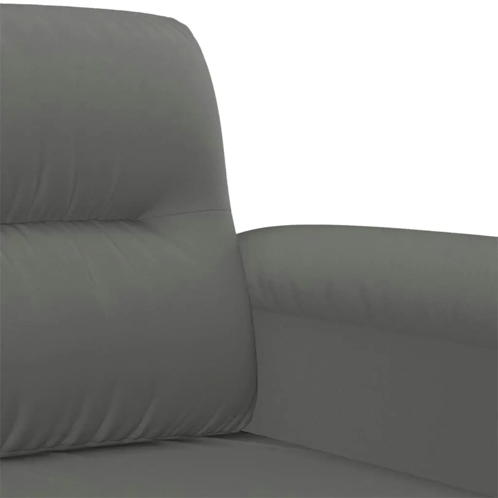 2-Seater Sofa Dark Grey 140 cm Microfibre Fabric 359563