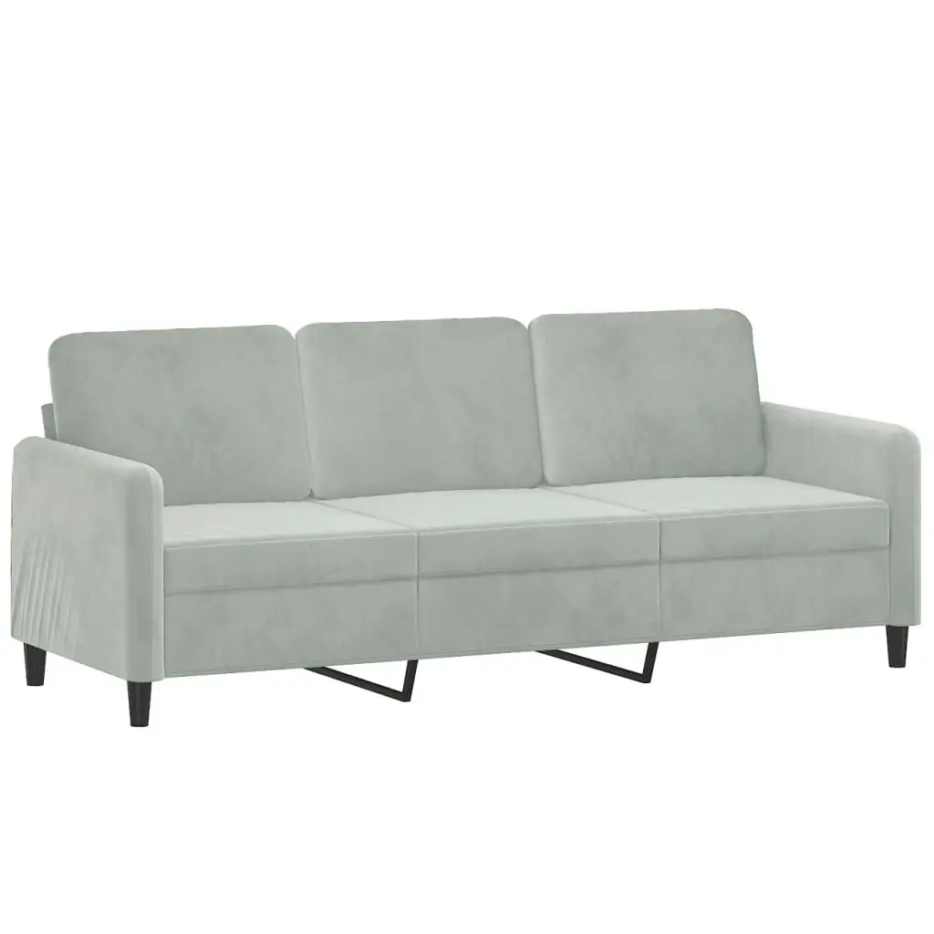 2 Piece Sofa Set with Pillows Light Grey Velvet 3202034