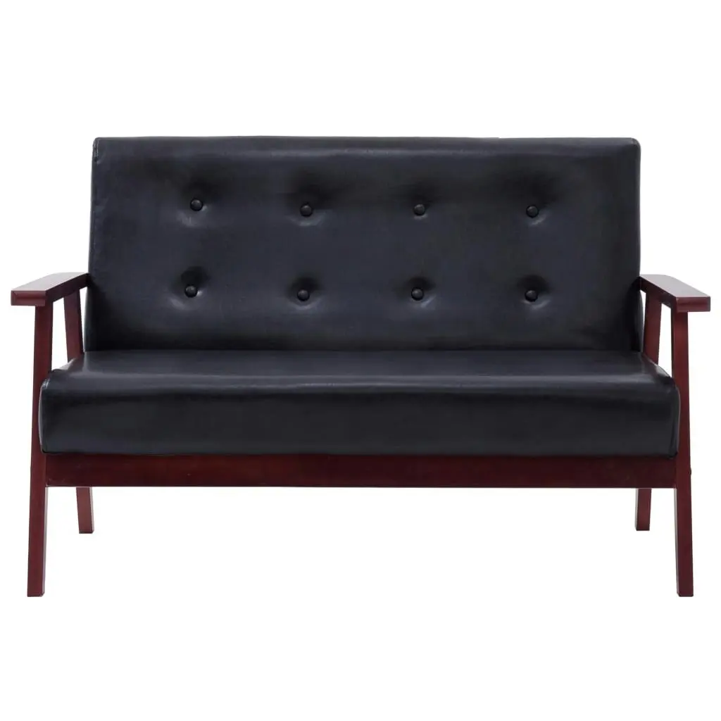 2-Seater Sofa Black Faux Leather 248642