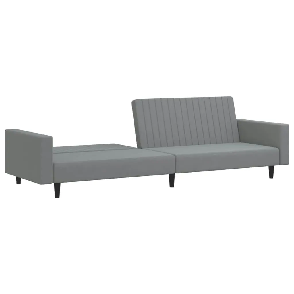 2-Seater Sofa Bed Light Grey Velvet 375937