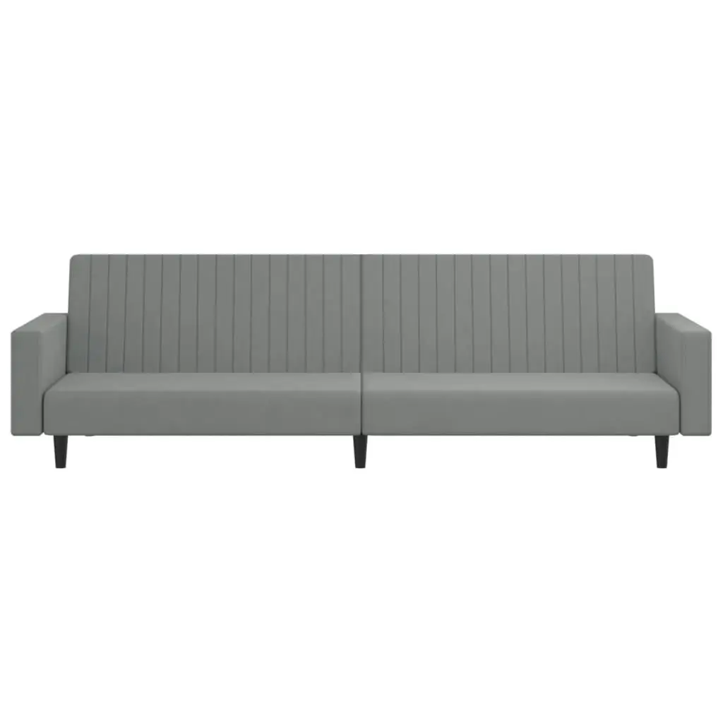 2-Seater Sofa Bed Light Grey Velvet 375937