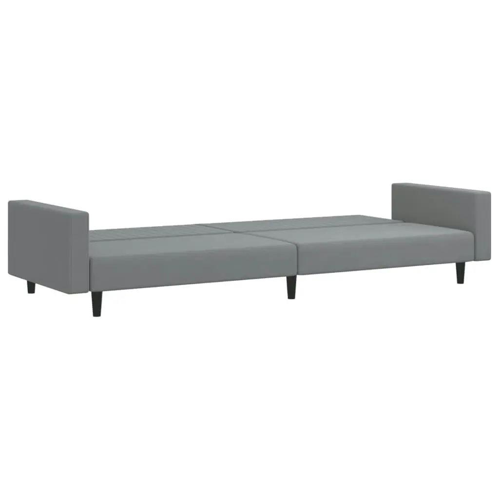 2-Seater Sofa Bed Light Grey Velvet 375937