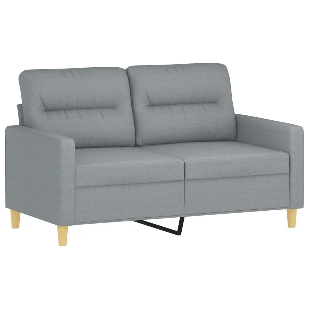 2 Piece Sofa Set with Pillows Light Grey Fabric 3201584