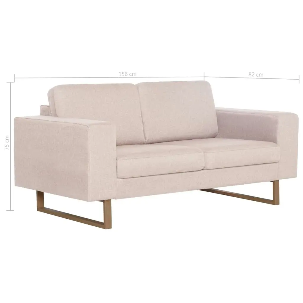 2-Seater Sofa Fabric Cream 281381