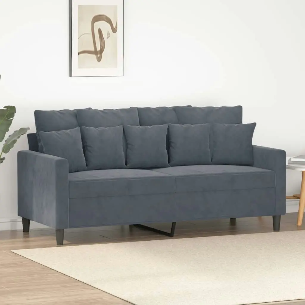 2-Seater Sofa Dark Grey 140 cm Velvet 359304