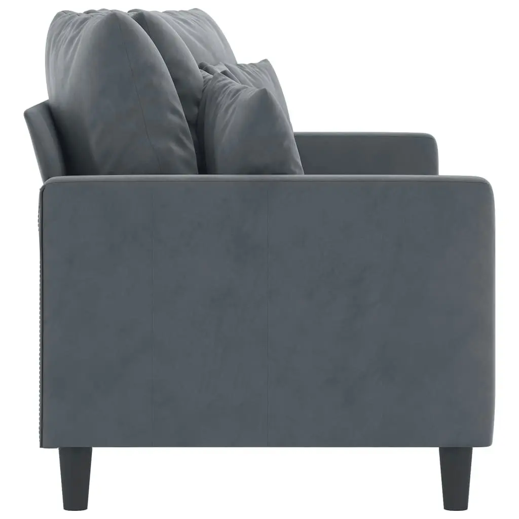 2-Seater Sofa Dark Grey 140 cm Velvet 359304