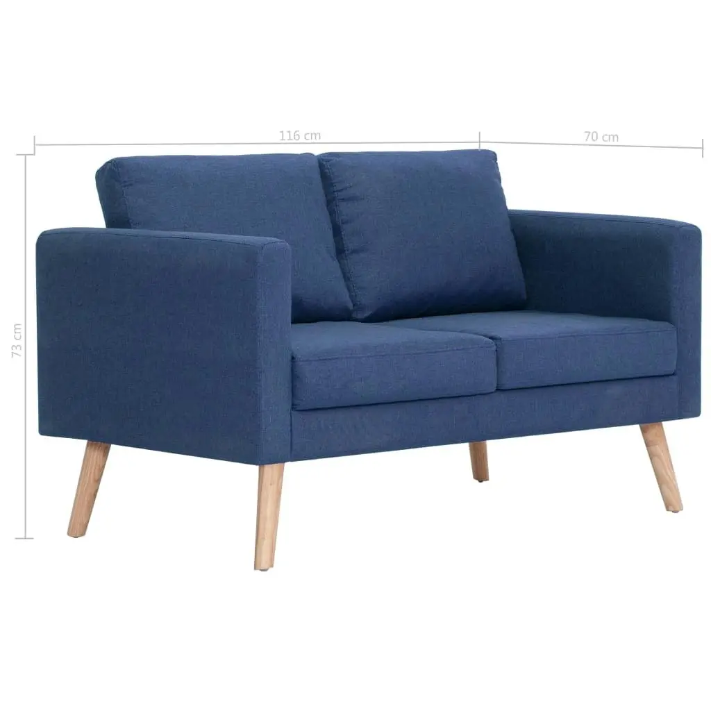 2-Seater Sofa Fabric Blue 281355