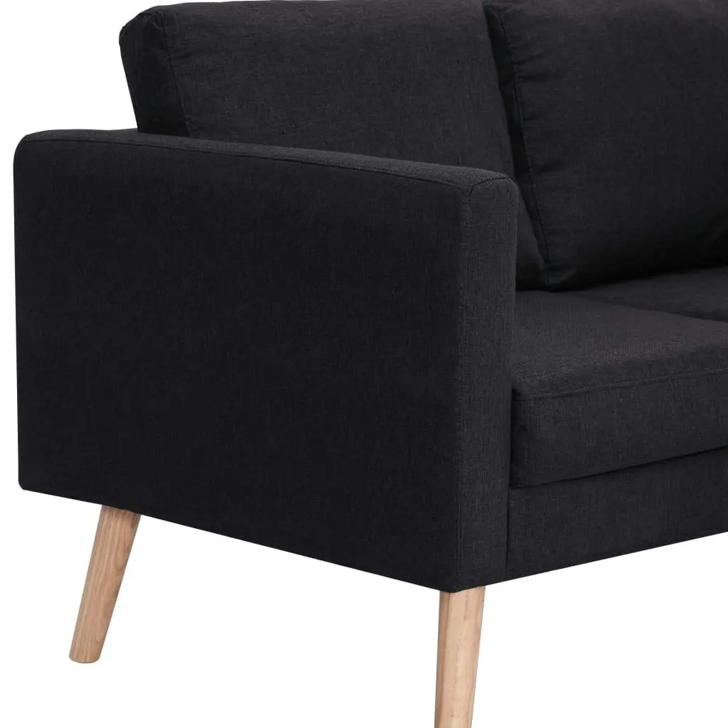 2-Seater Sofa Fabric Black 281359