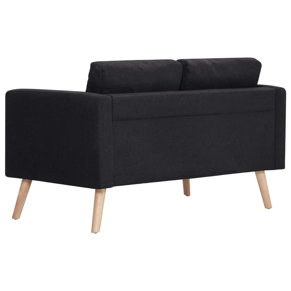 2-Seater Sofa Fabric Black 281359