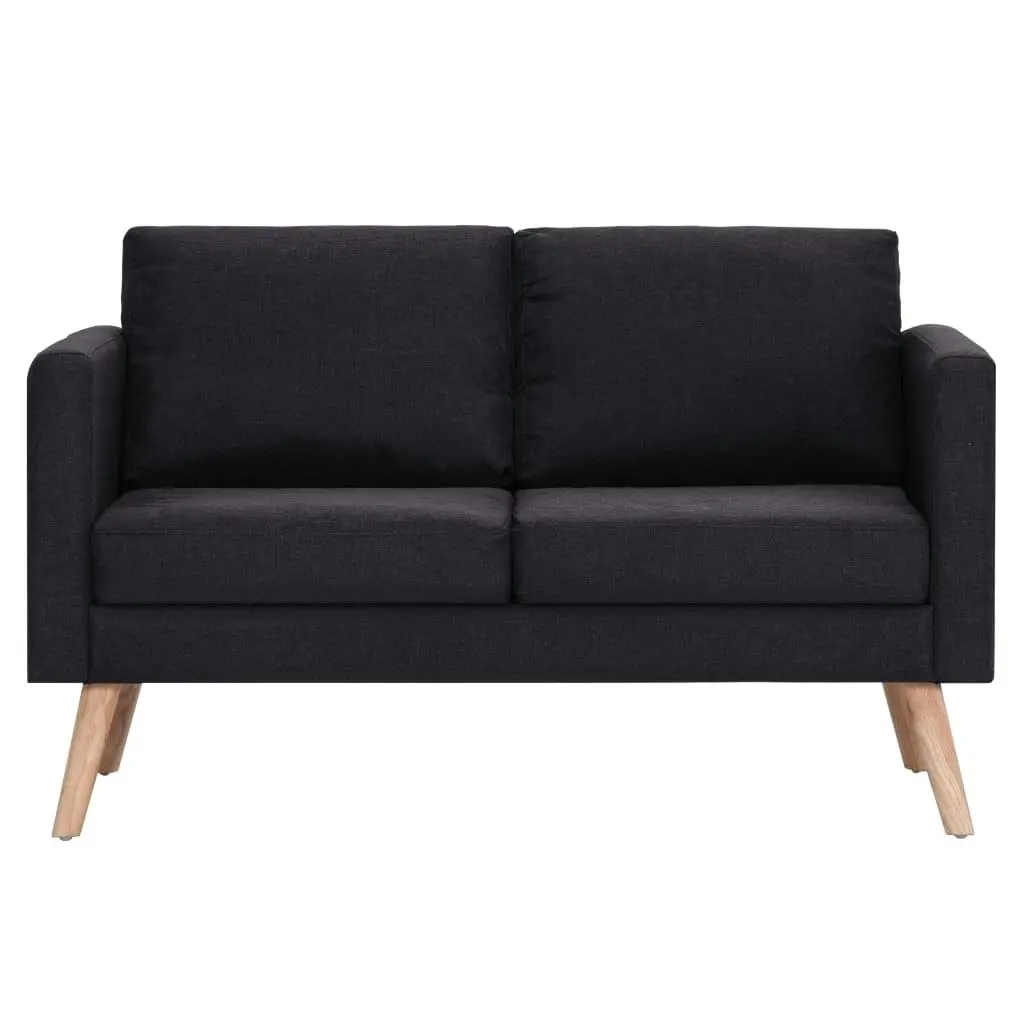 2-Seater Sofa Fabric Black 281359