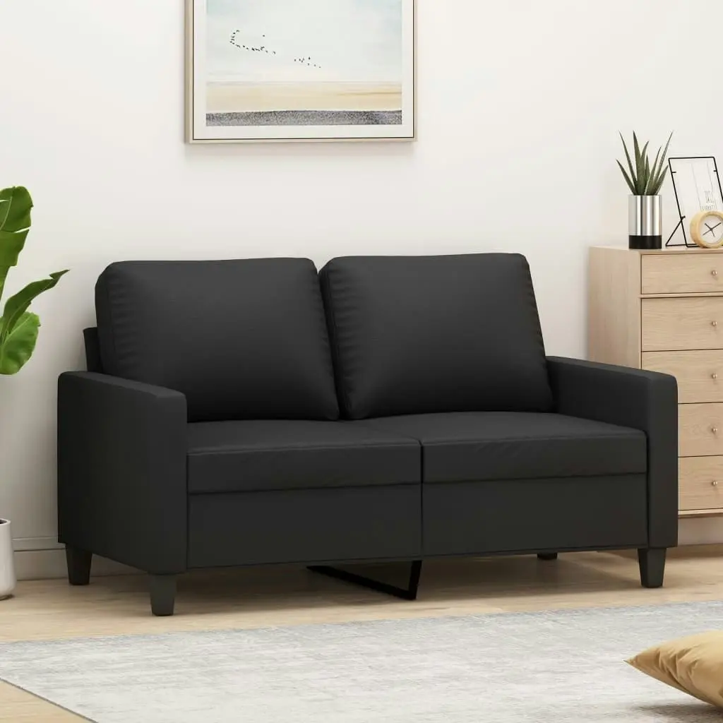 2-Seater Sofa Black 120 cm Faux Leather 359132