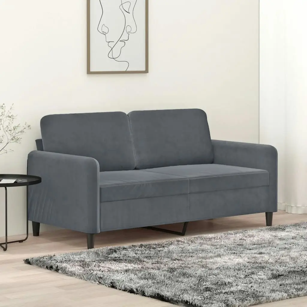 2-Seater Sofa Dark Grey 140 cm Velvet 359443