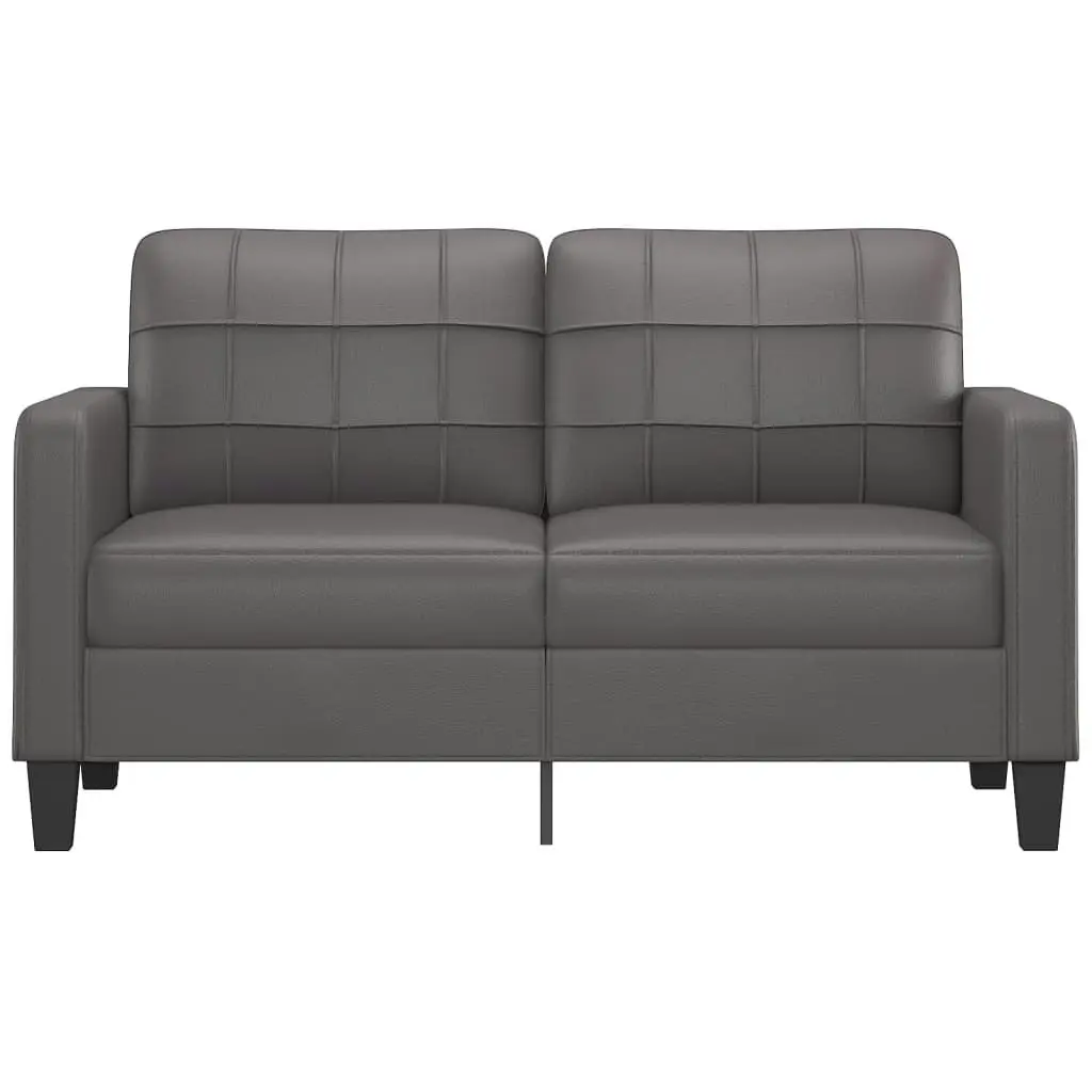 2-Seater Sofa Grey 140 cm Faux Leather 359119