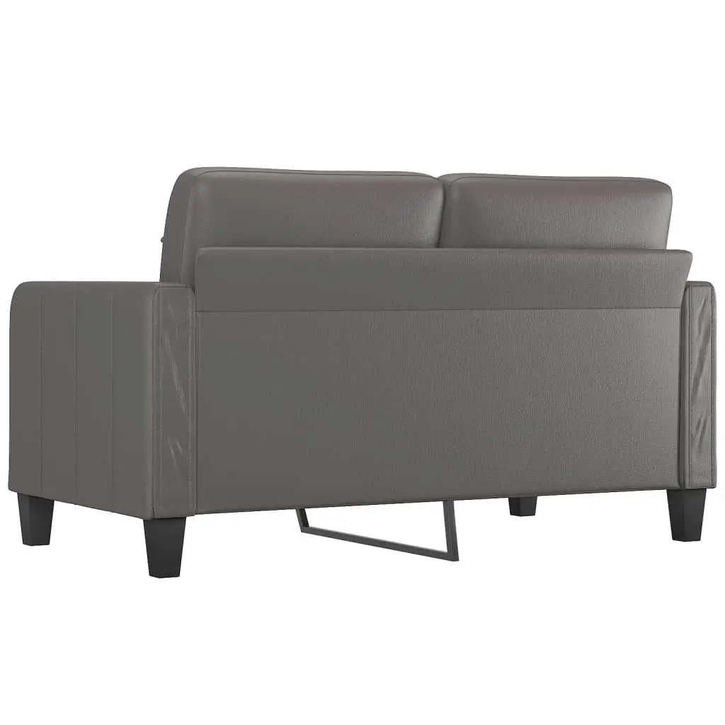 2-Seater Sofa Grey 140 cm Faux Leather 359119