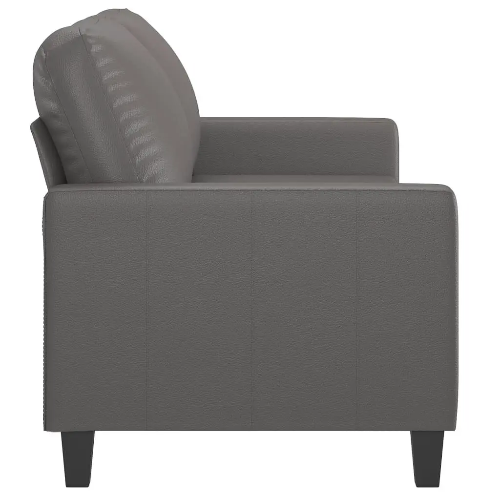 2-Seater Sofa Grey 140 cm Faux Leather 359139