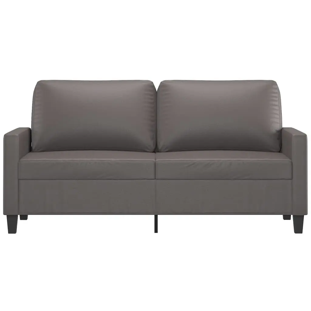 2-Seater Sofa Grey 140 cm Faux Leather 359139