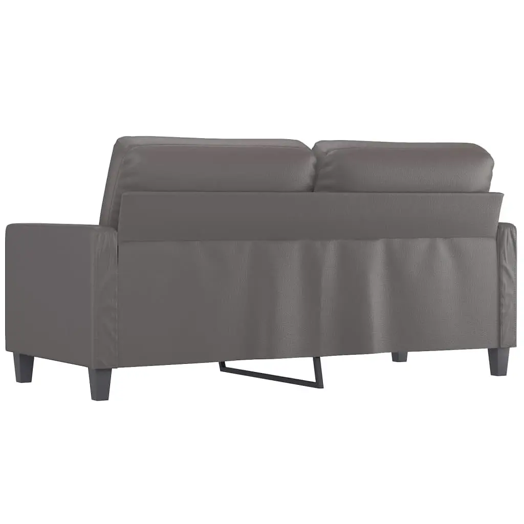 2-Seater Sofa Grey 140 cm Faux Leather 359139