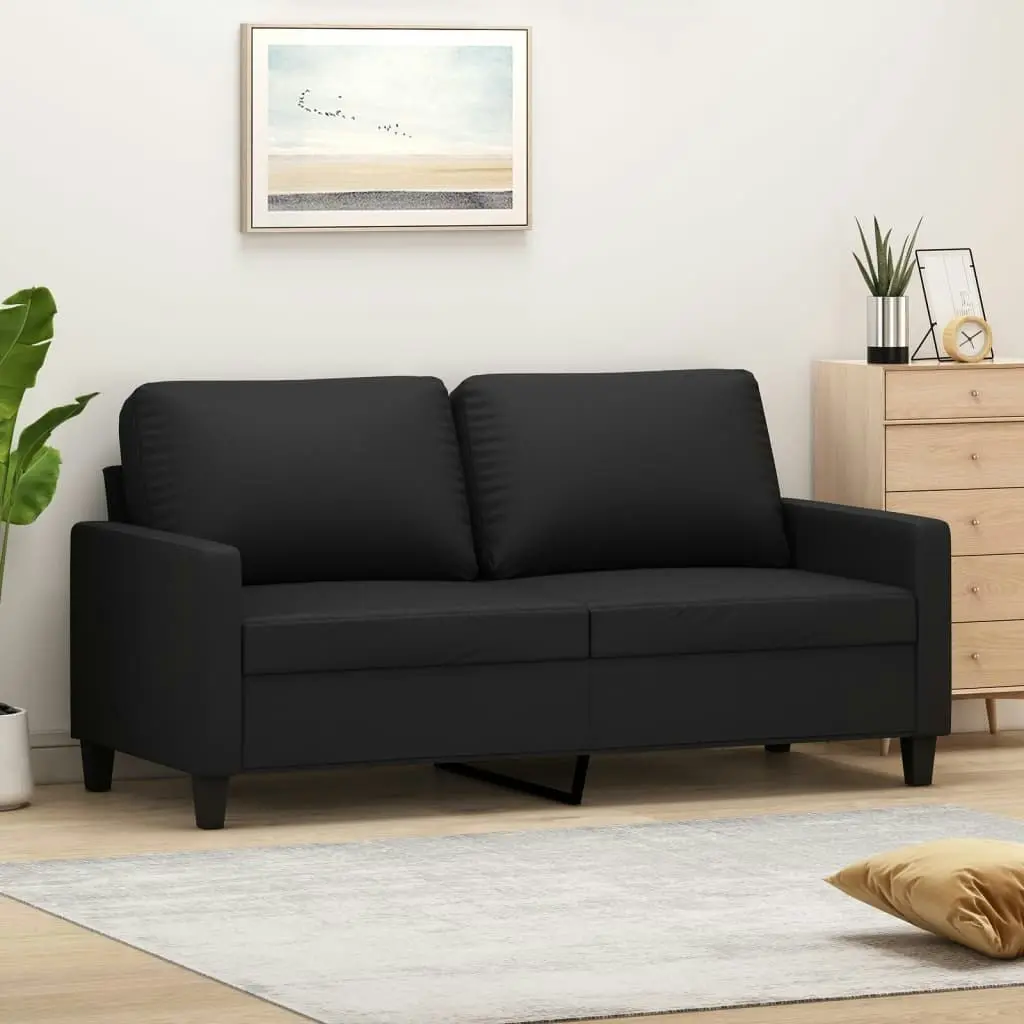 2-Seater Sofa Black 140 cm Faux Leather 359137