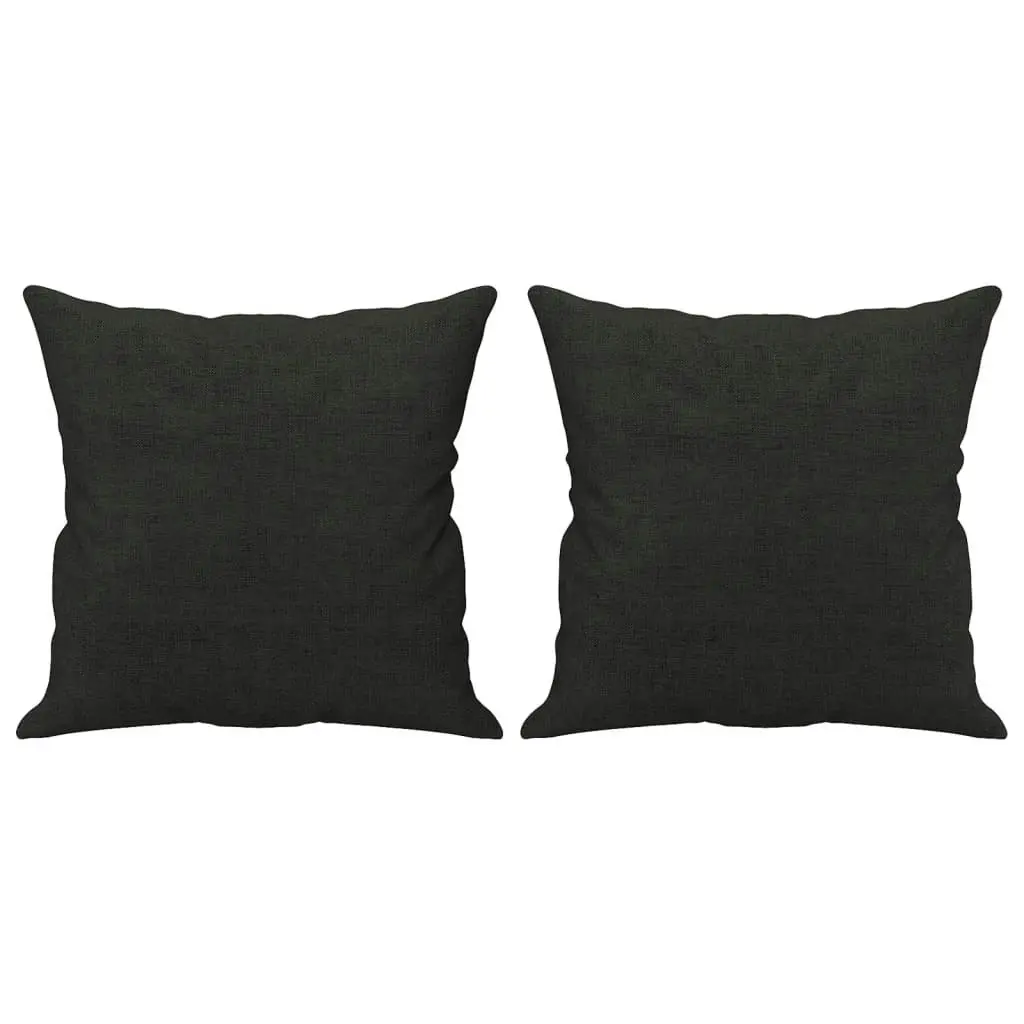 2 Piece Sofa Set with Pillows Black Fabric 3202106