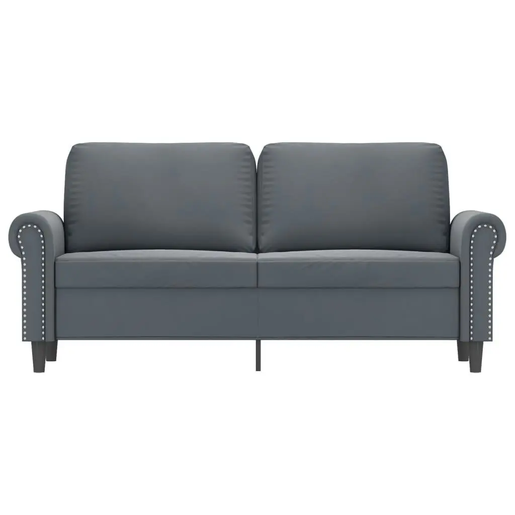 2-Seater Sofa Dark Grey 140 cm Velvet 359530