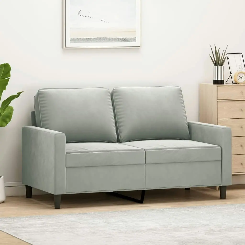 2-Seater Sofa Light Grey 120 cm Velvet 359189