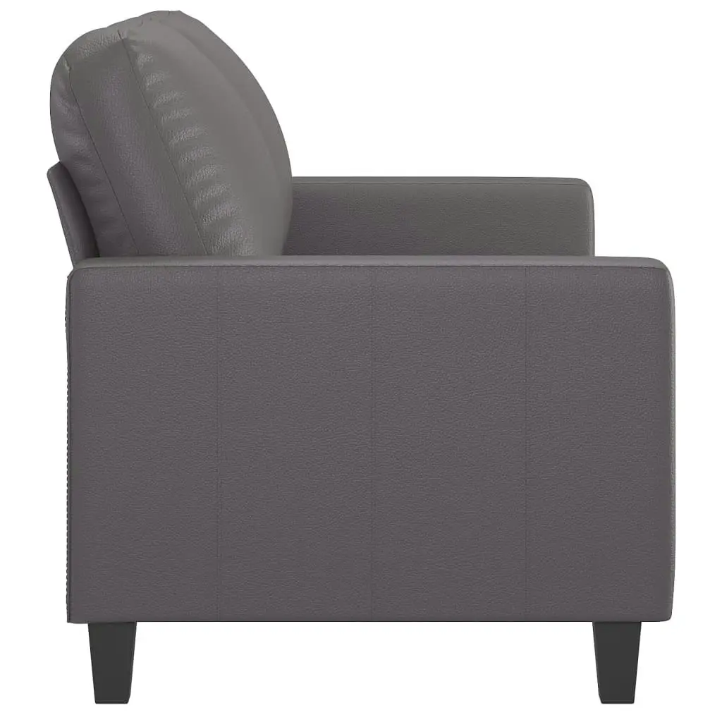 2-Seater Sofa Grey 120 cm Faux Leather 359134