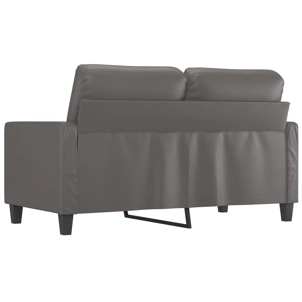 2-Seater Sofa Grey 120 cm Faux Leather 359134