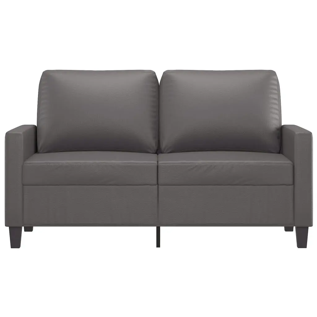 2-Seater Sofa Grey 120 cm Faux Leather 359134