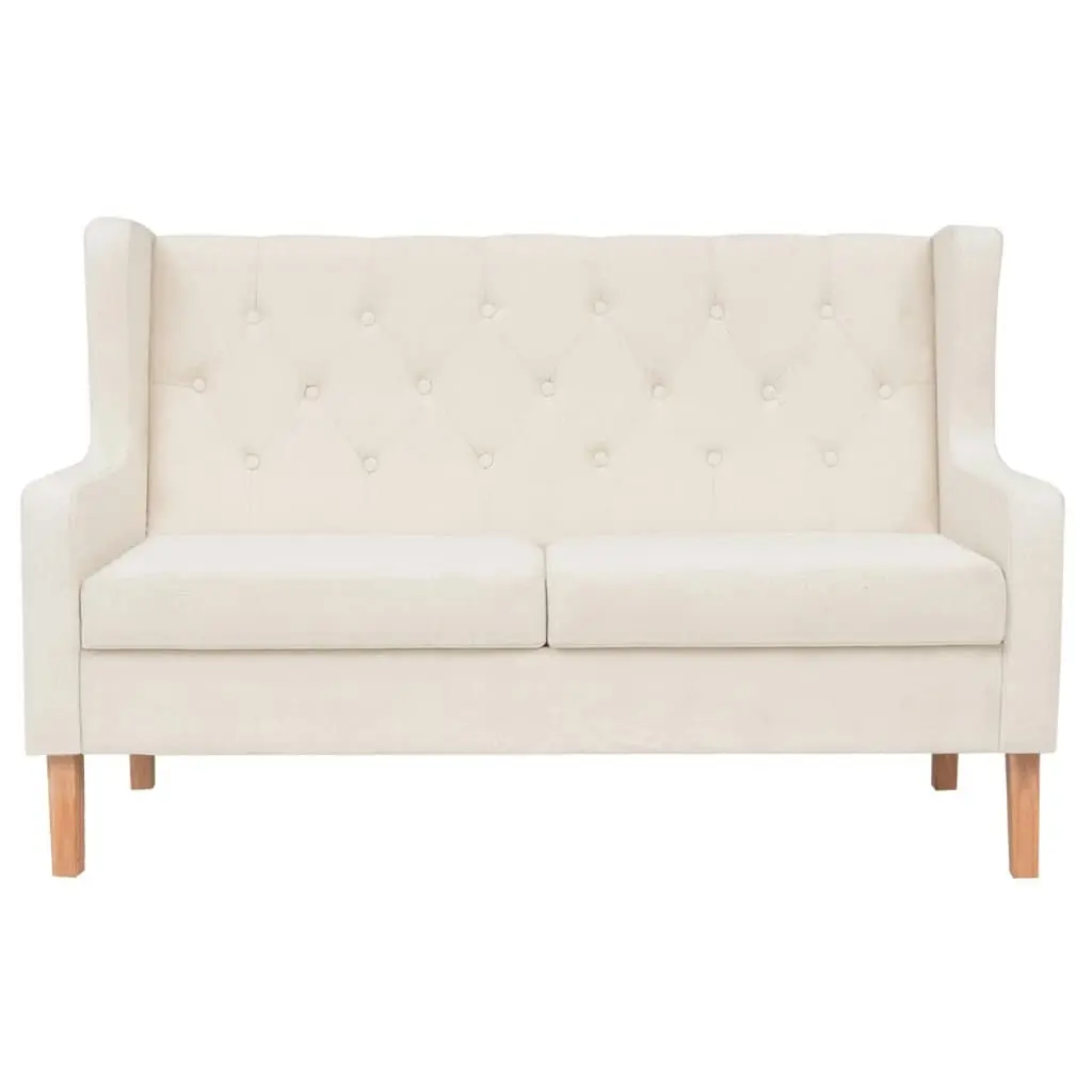 2-Seater Sofa Fabric Cream White 245450