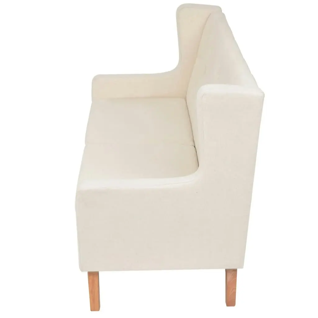 2-Seater Sofa Fabric Cream White 245450