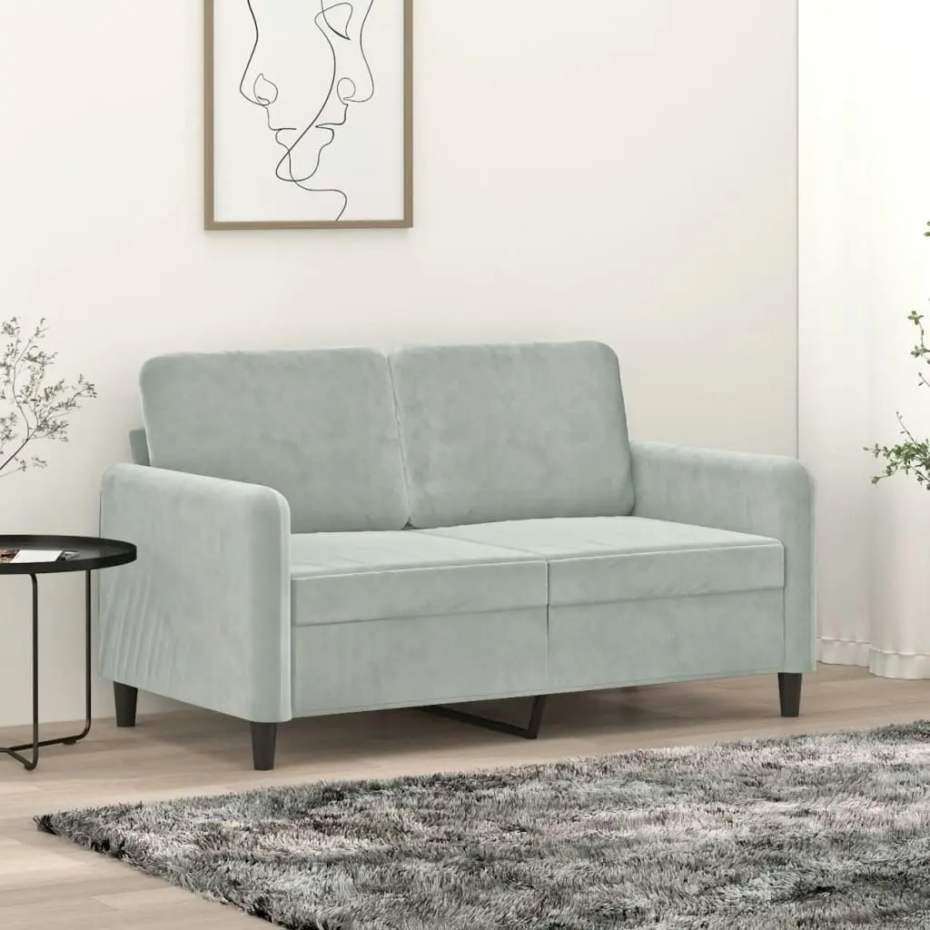 2-Seater Sofa Light Grey 120 cm Velvet 359432