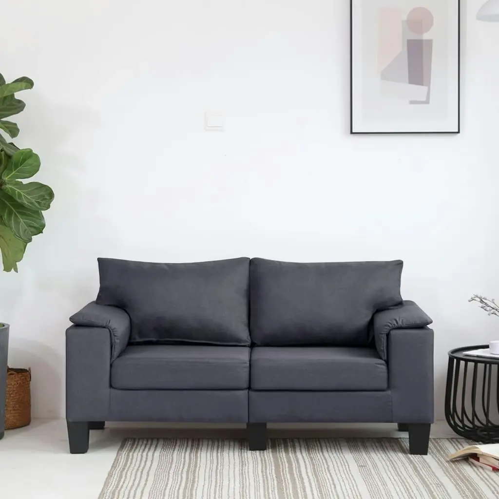 2-Seater Sofa Dark Grey Fabric 287071