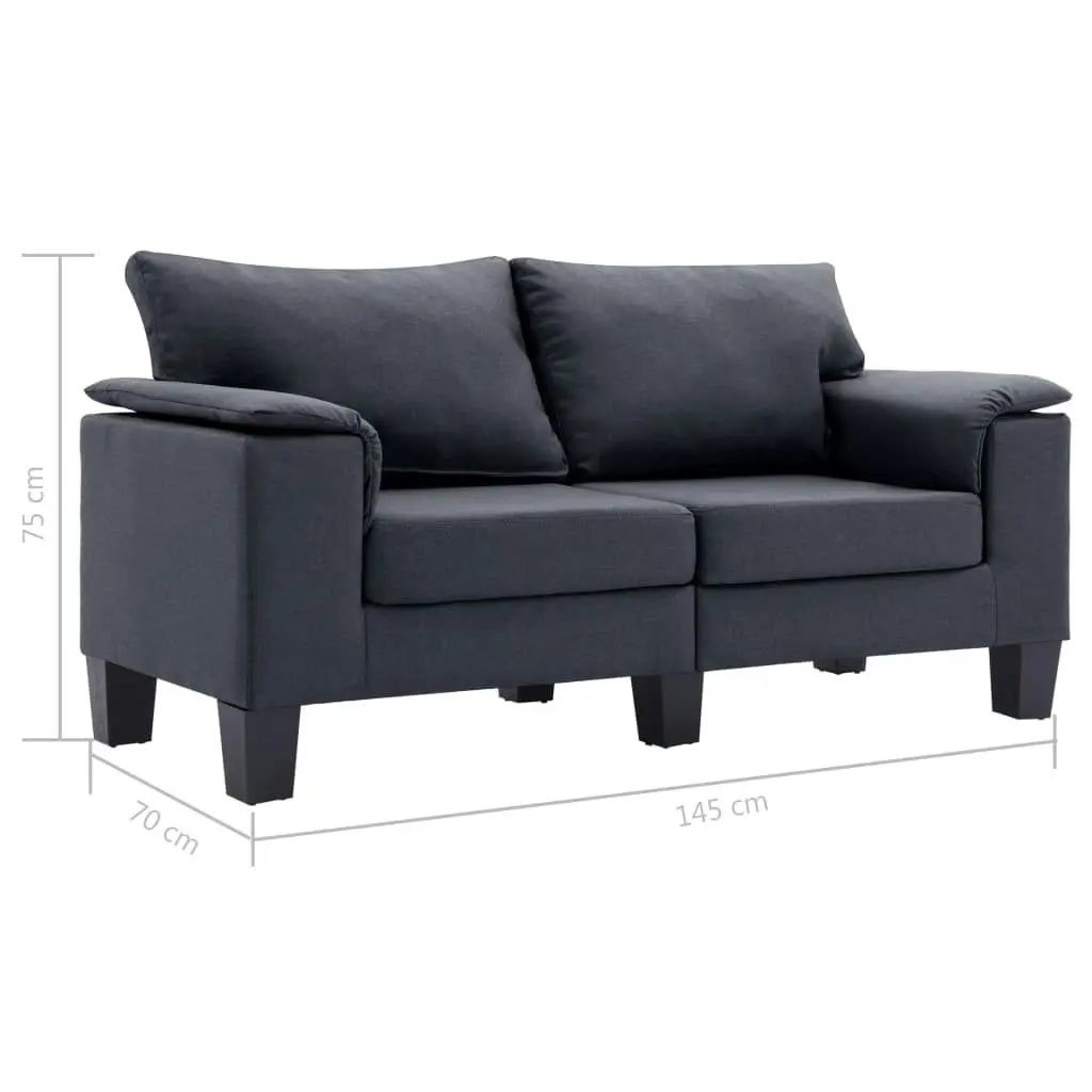 2-Seater Sofa Dark Grey Fabric 287071