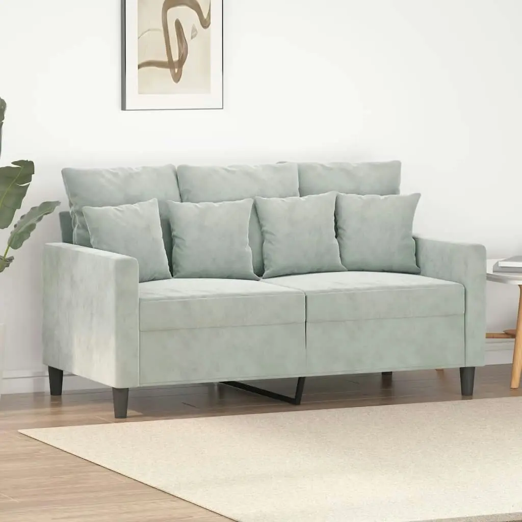 2-Seater Sofa Light Grey 120 cm Velvet 359293