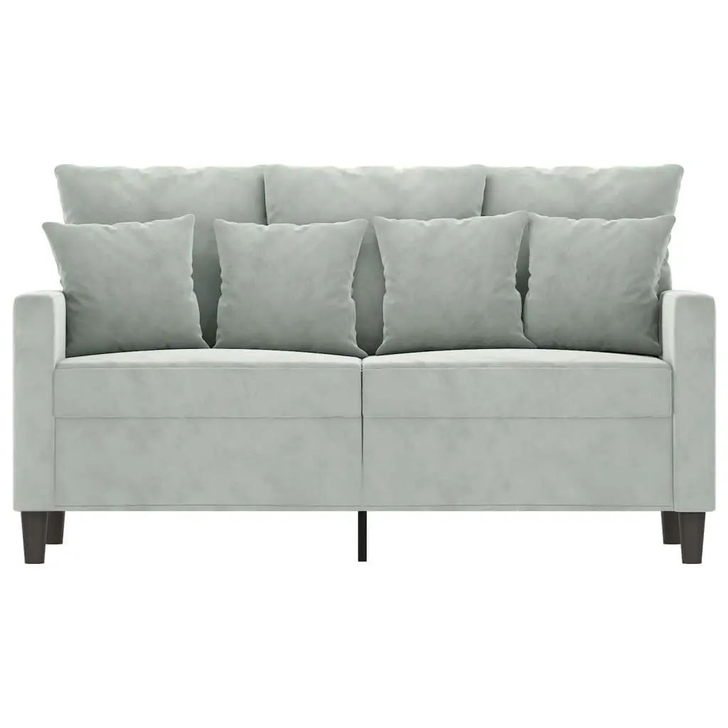 2-Seater Sofa Light Grey 120 cm Velvet 359293