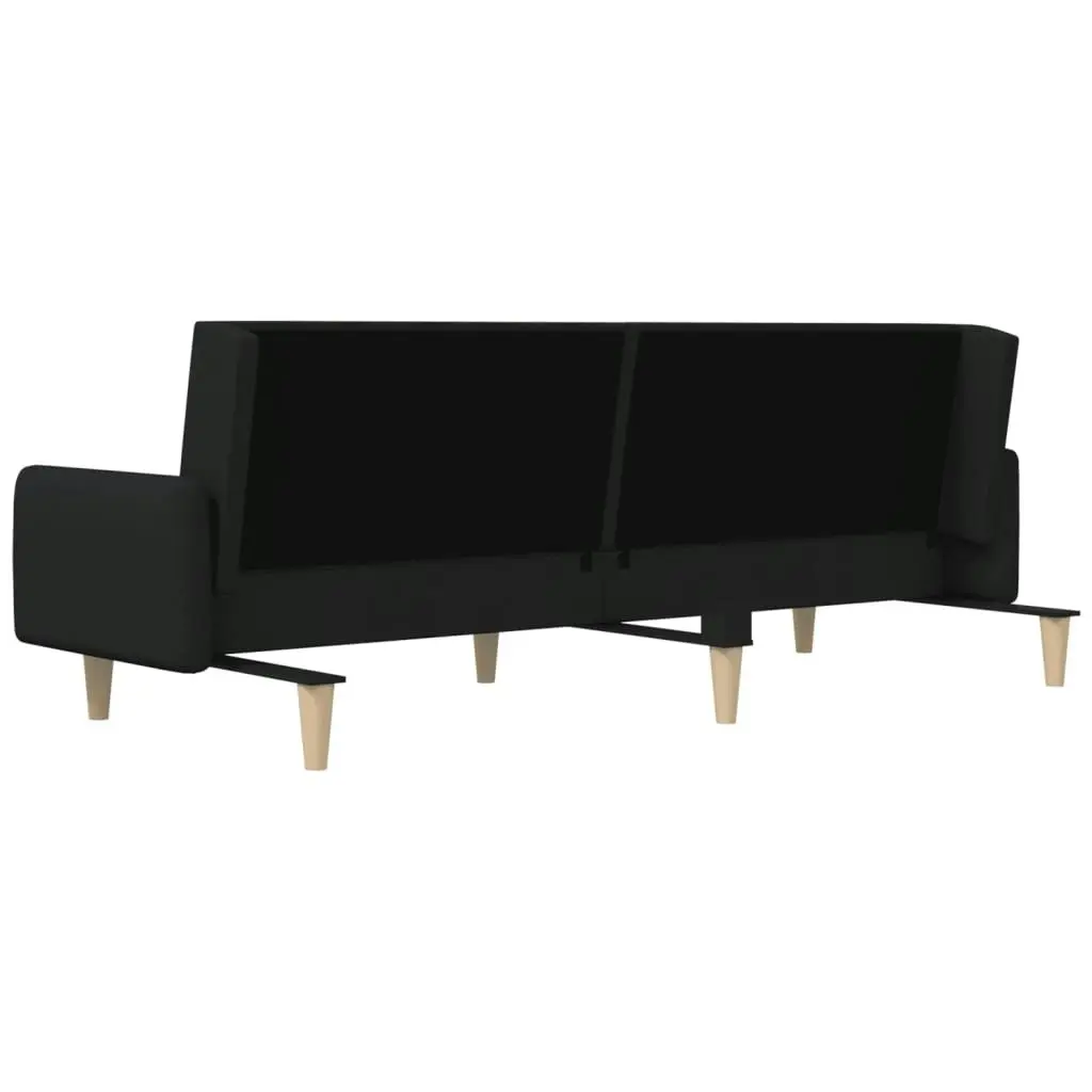 2-Seater Sofa Bed Black Fabric 375854