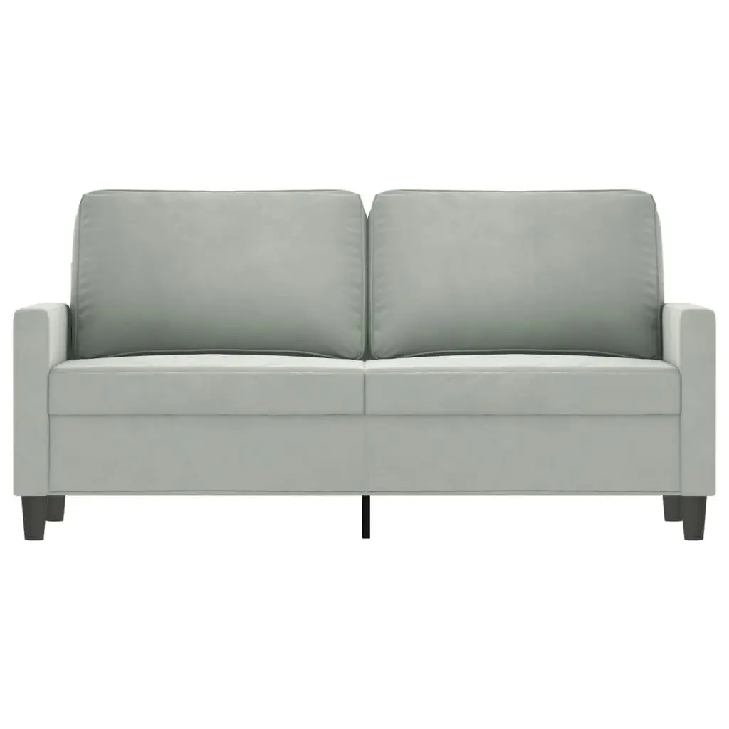 2-Seater Sofa Light Grey 140 cm Velvet 359199