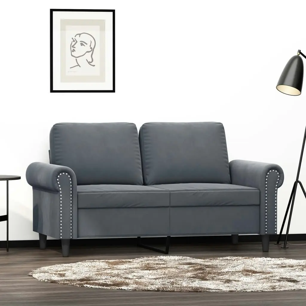 2-Seater Sofa Dark Grey 120 cm Velvet 359520