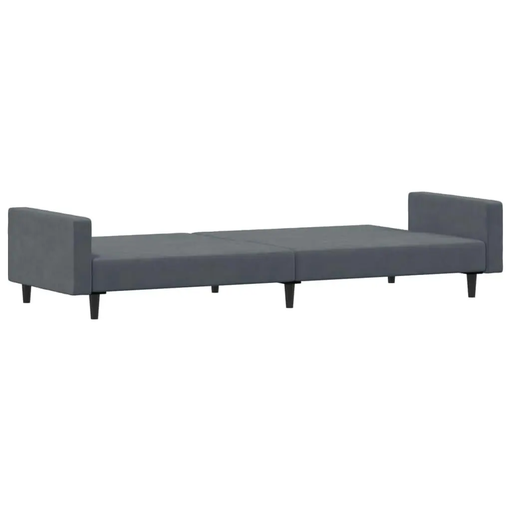 2-Seater Sofa Bed with Footstool Dark Grey Velvet 3216237